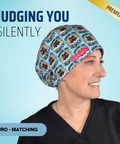 Judging You Silently - Scrub Cap - rae & grace - Euro - Matching Top