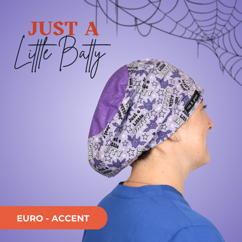 Just A Little Batty - Scrub Cap - rae & grace - Euro - Accent Top