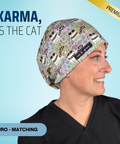 Karma Is The Cat - Scrub Cap - rae & grace - Euro - Matching Top