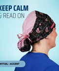 Keep Calm & Read On - Scrub Cap - rae & grace - Ponytail - Accent Top