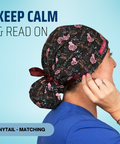 Keep Calm And Read On - Scrub Cap - rae & grace - Ponytail - Matching Top