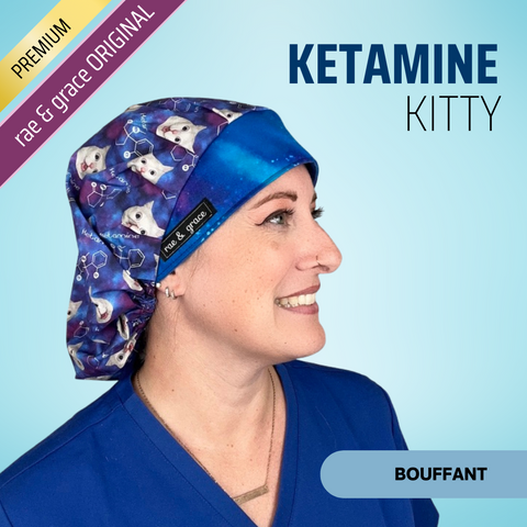 Ketamine Kitty - Scrub Cap - rae & grace - Bouffant