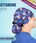 Ketamine Kitty - Scrub Cap - rae & grace - Ponytail - Matching Top
