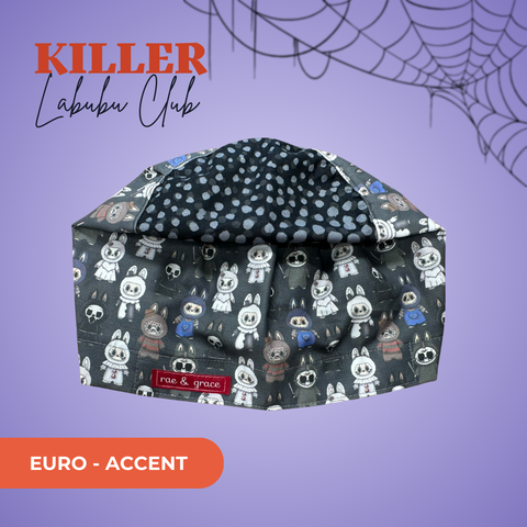 Killer Labubu Club - Scrub Cap - rae & grace - Euro - Accent Top