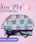 Kiss My Cottontail - Scrub Cap - rae & grace - Ponytail - Matching Top