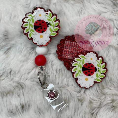 Lady Bug Daisies - Badge Reel