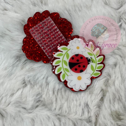 Lady Bug Daisies - Badge Reel