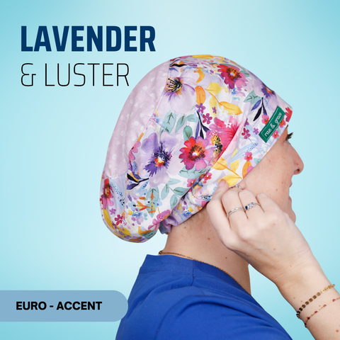 Lavender & Luster - Scrub Cap - rae & grace - Euro - Accent Top