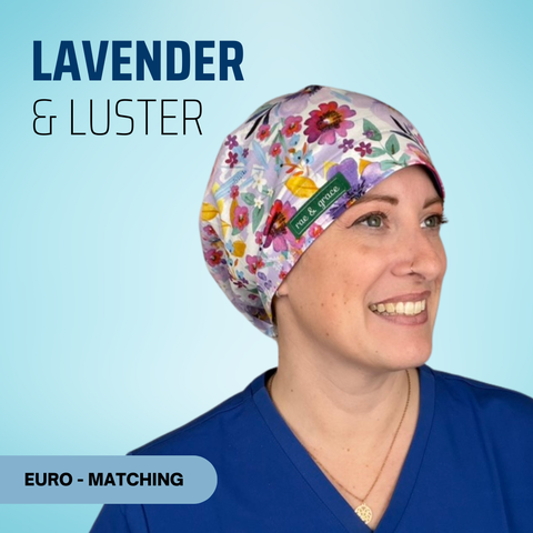 Lavender & Luster - Scrub Cap - rae & grace - Euro - Matching Top