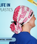 Life In Plastics, Its Fantastic - Scrub Cap - rae & grace - Ponytail - Accent Top