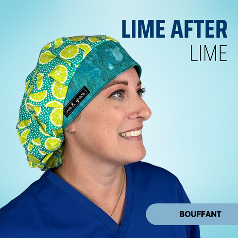 Lime After Lime - Scrub Cap - rae & grace - Bouffant