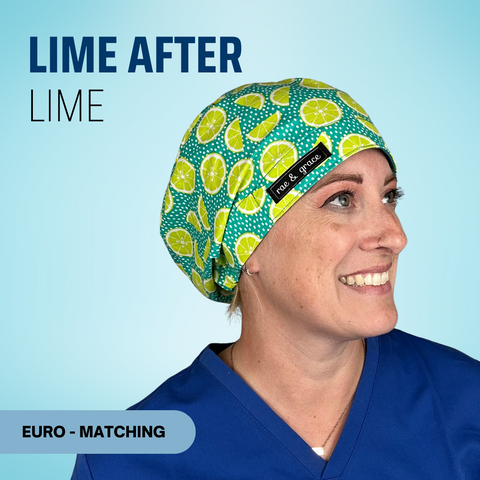 Lime After Lime - Scrub Cap - rae & grace - Euro - Matching Top