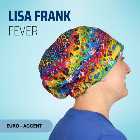 Lisa Frank Fever - Scrub Cap - rae & grace - Euro - Accent Top