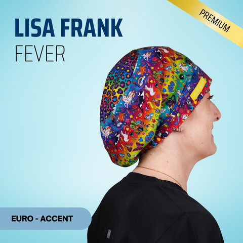 Lisa Frank Fever - Scrub Cap - rae & grace - Euro - Accent Top