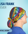 Lisa Frank Fever - Scrub Cap - rae & grace - Ponytail - Accent Top