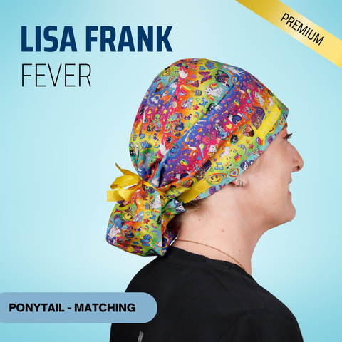 Lisa Frank Fever - Scrub Cap - rae & grace - Ponytail - Matching Top