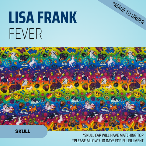 Lisa Frank Fever - Scrub Cap - rae & grace - Skull Cap - Made to order Please allow 7-10 days for fulfillment.