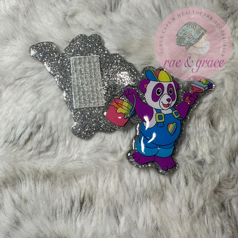 Lisa Frank Painting Bear - Badge Reel