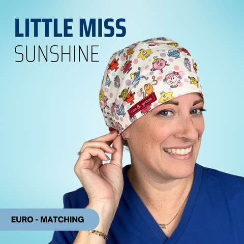 Little Miss Sunshine - Scrub Cap - rae & grace - Euro - Matching Top