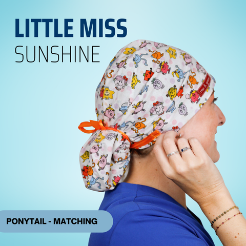 Little Miss Sunshine - Scrub Cap - rae & grace - Ponytail - Matching Top