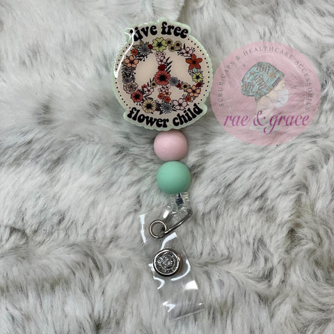 Live Free Flower Child - Badge Reel - rae & grace