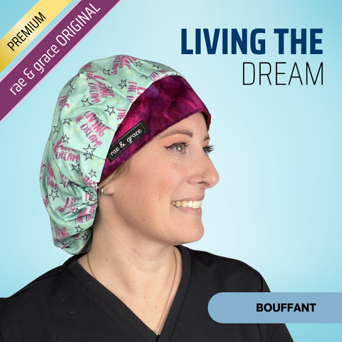Living The Dream - Scrub Cap - rae & grace - Bouffant
