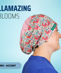 Llamazing Blooms - Scrub Cap - rae & grace - Euro - Accent Top