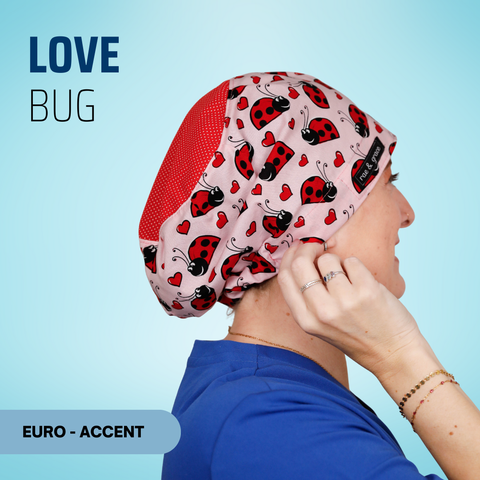 Love Bugs - Scrub Cap - rae & grace - Euro - Accent Top