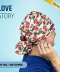 Love Story - Scrub Cap - rae & grace - Ponytail - Matching Top