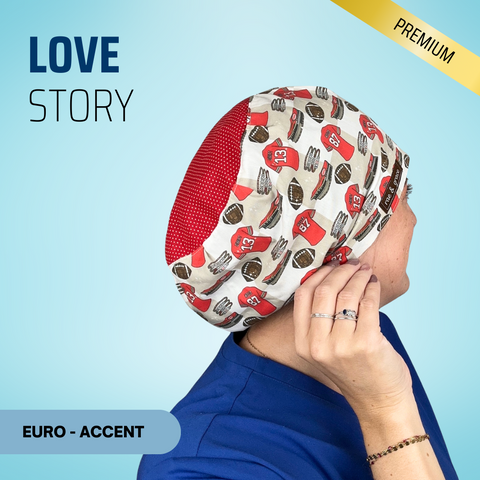 Love Story - Scrub Cap - rae & grace - Euro - Accent Top