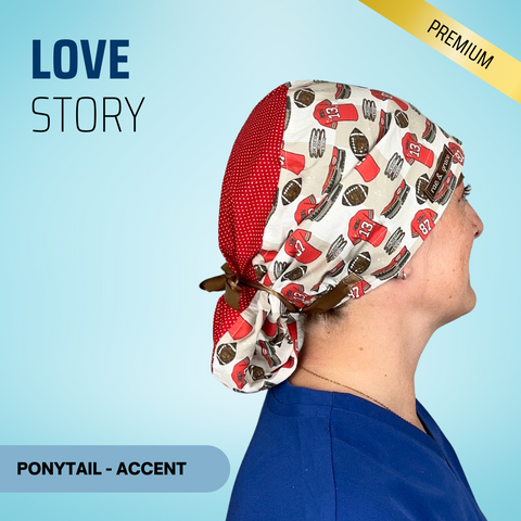 Love Story - Scrub Cap - rae & grace - Ponytail - Accent Top