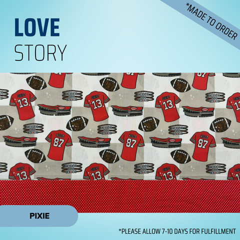 Love Story - Scrub Cap - rae & grace - Pixie - Made to order Please allow 7-10 days for fulfillment.