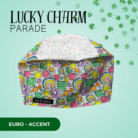 Lucky Charm Parade - Scrub Cap - rae & grace - Euro - Accent Top