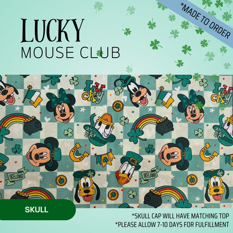Lucky Mouse Club - Scrub Cap - rae & grace - Skull Cap - *Made to order