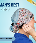 Man's Best Friend - Scrub Cap - rae & grace - Ponytail - Accent Top