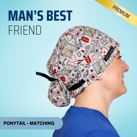 Man's Best Friend - Scrub Cap - rae & grace - Ponytail - Matching Top