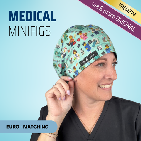 Medical Minifigs - Scrub Cap - rae & grace - Euro - Matching Top