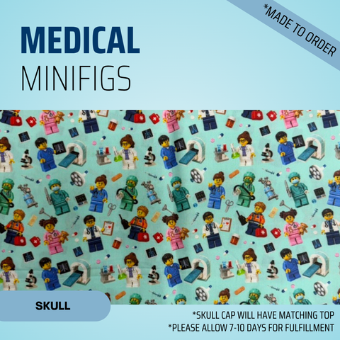 Medical Minifigs - Scrub Cap - rae & grace - Skull Cap - *Made to order