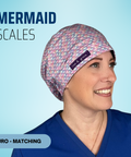 Mermaid Scales - Scrub Cap - rae & grace - Euro - Matching Top