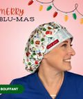 Merry Blue-Mas - Scrub Cap - rae & grace - Bouffant