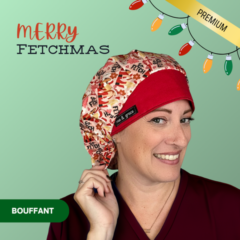 Merry Fetchmas - Scrub Cap - rae & grace - Bouffant