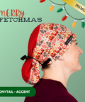 Merry Fetchmas - Scrub Cap - rae & grace - Ponytail - Accent Top