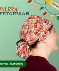 Merry Fetchmas - Scrub Cap - rae & grace - Ponytail - Matching Top