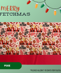 Merry Fetchmas - Scrub Cap - rae & grace - Pixie - Made to order Please allow 7-10 days for fulfillment.