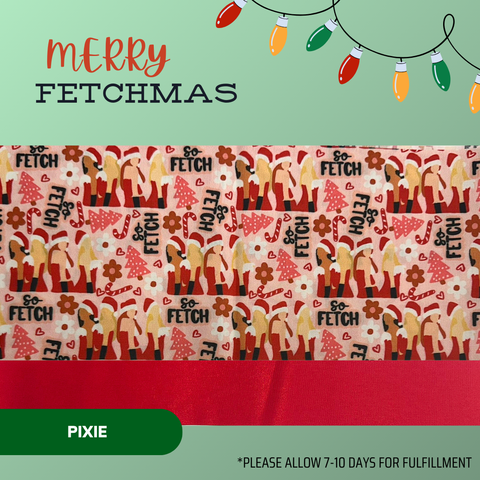 Merry Fetchmas - Scrub Cap - rae & grace - Pixie - Made to order Please allow 7-10 days for fulfillment.