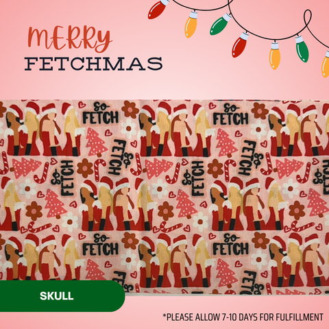 Merry Fetchmas - Scrub Cap - rae & grace - Skull Cap - Made to order Please allow 7-10 days for fulfillment.