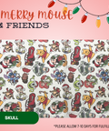 Merry Mouse & Friends - Scrub Cap - rae & grace - Skull Cap - Made to order Please allow 7-10 days for fulfillment.