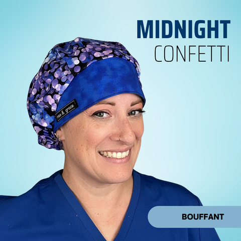 Midnight Confetti  - Scrub Cap - rae & grace - Bouffant