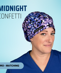 Midnight Confetti  - Scrub Cap - rae & grace - Euro - Matching Top