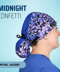 Midnight Confetti  - Scrub Cap - rae & grace - Ponytail - Accent Top